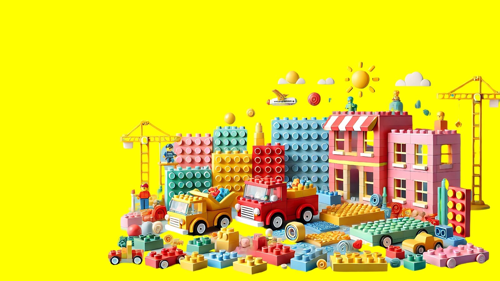hero image for a brand selling compatible bricks plates base plates sets and parts